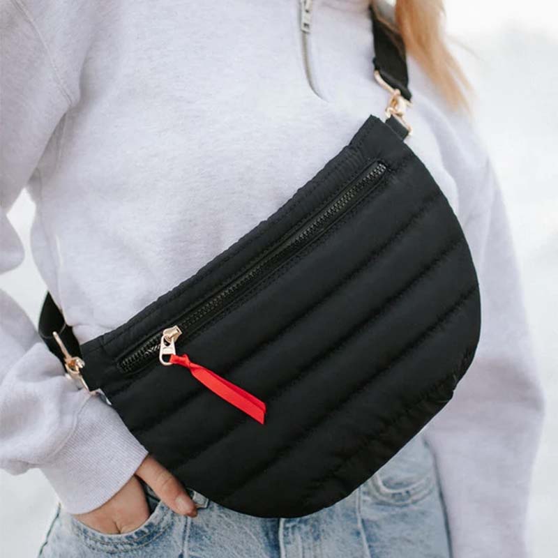 Jolie Puffer Belt Bag in Black