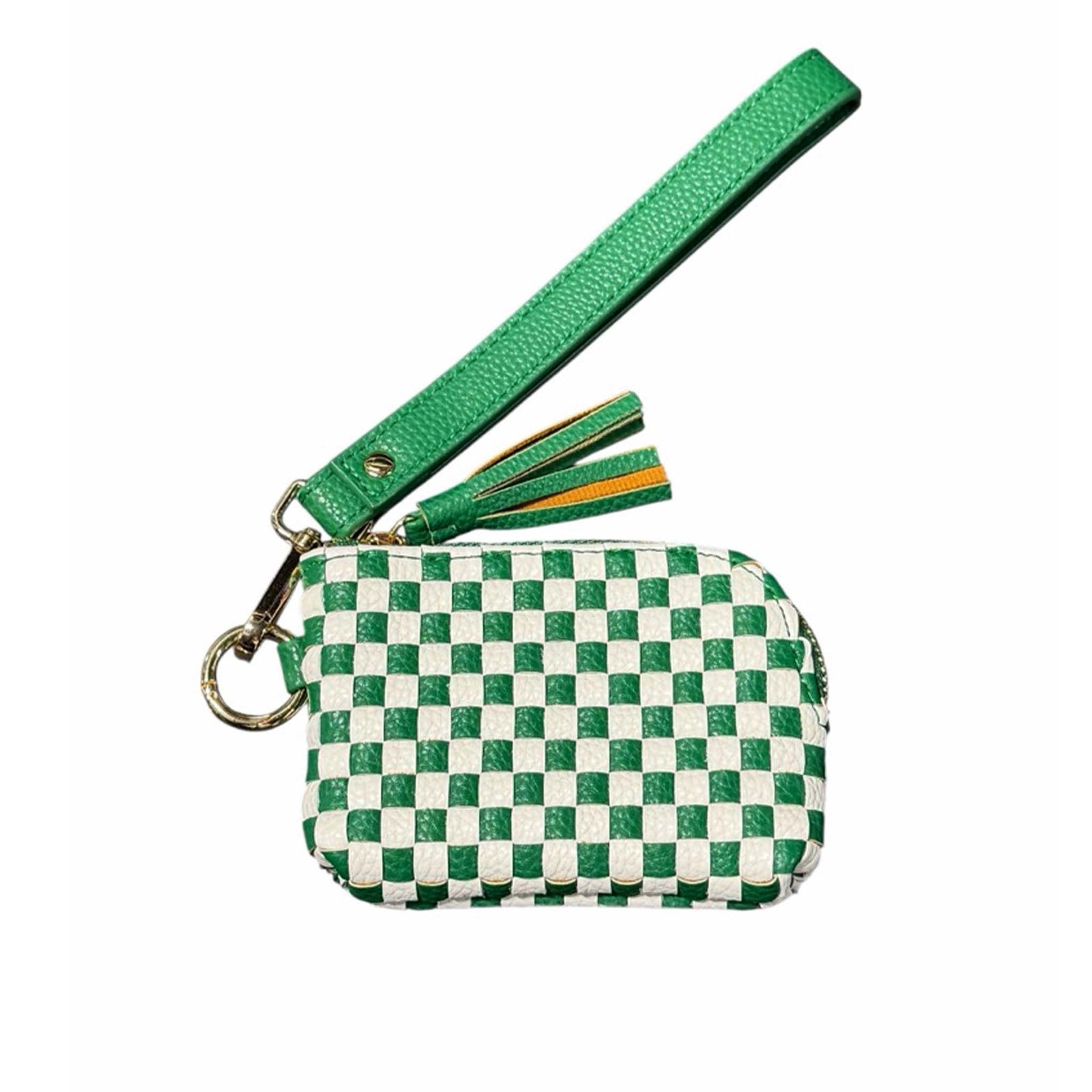 Woven Wristlet in Green and Cream by Pretty Simple