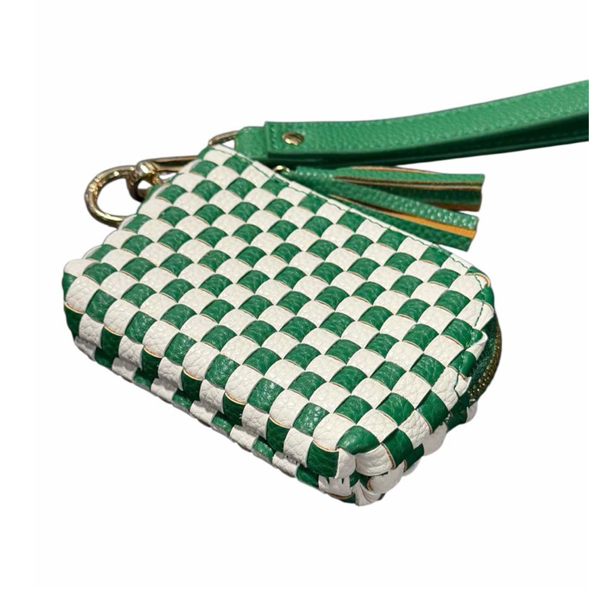 Woven Wristlet in Green and Cream by Pretty Simple