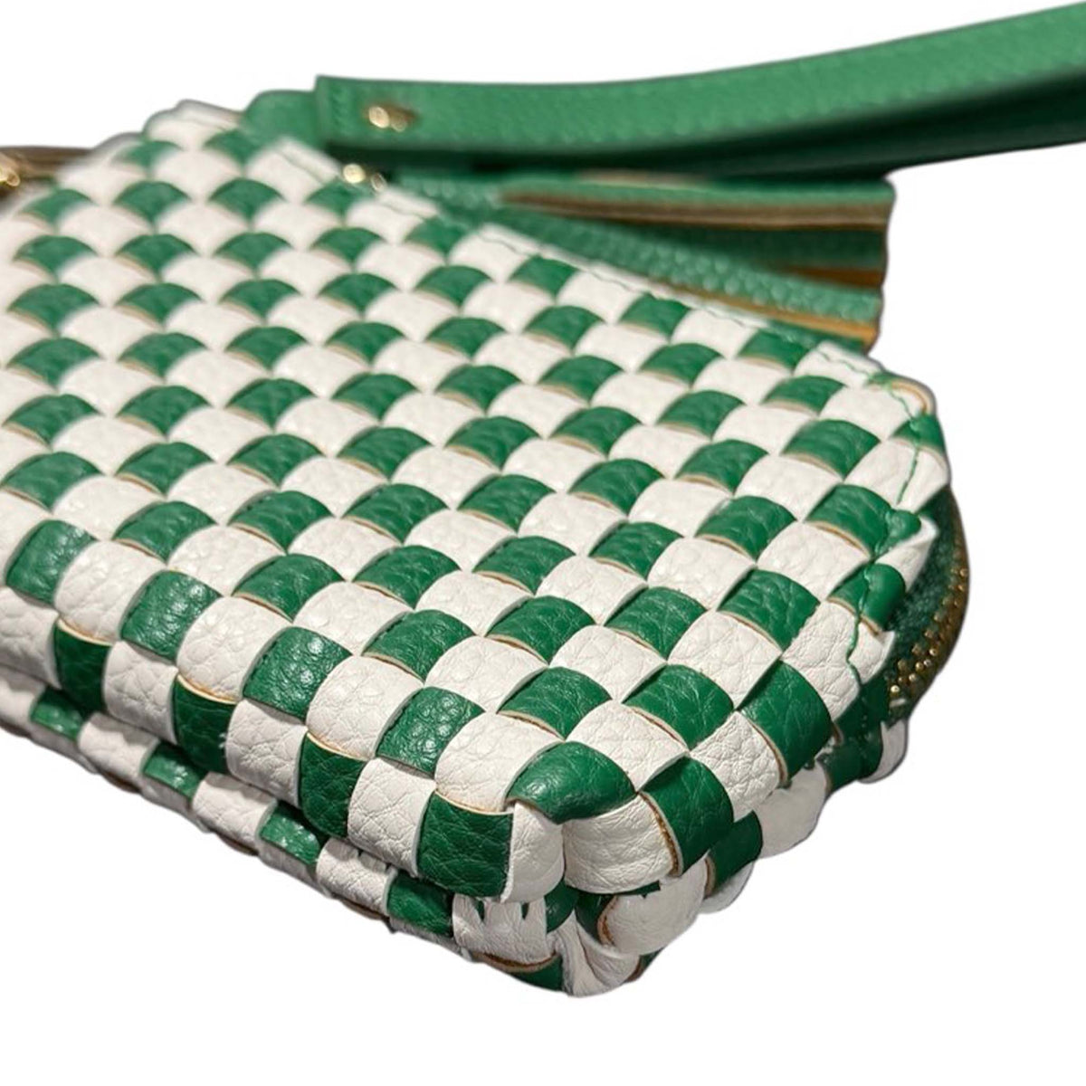 Woven Wristlet in Green and Cream by Pretty Simple