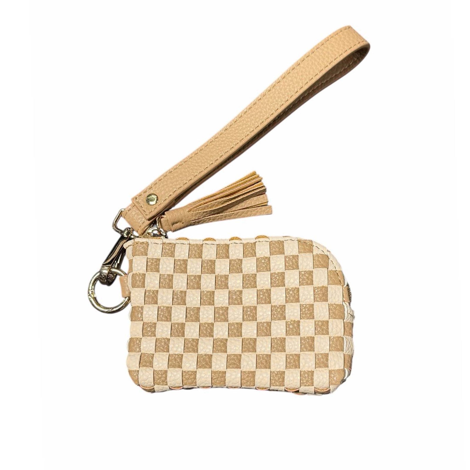 Woven Wristlet in Tan and Cream by Pretty Simple