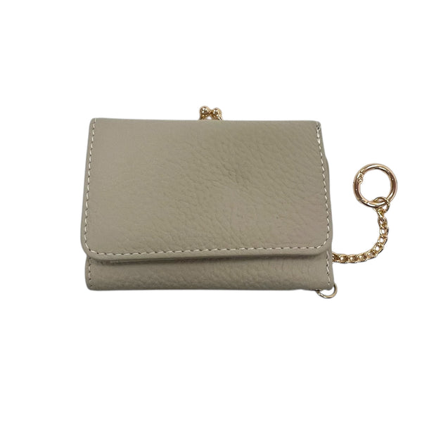 Mini Keychain Coin Purse Wallet in Ivory