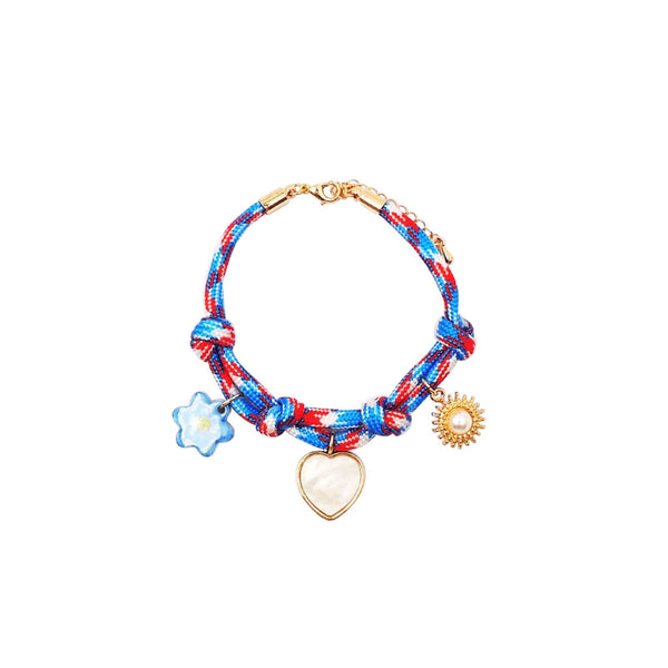 Red, White, and Blue Rope Charm Bracelet