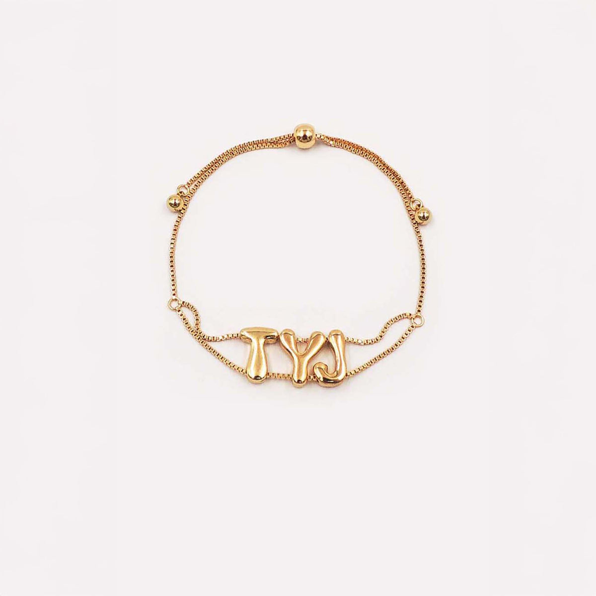 TYJ Bubble Pull Tie Gold Bracelet by blanche designs