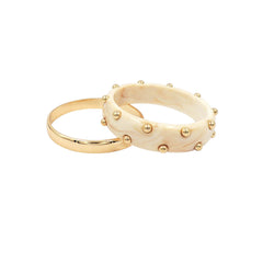 アパルトモン　MARA MCS GOLD BANGLE ２点セット Blanche Designs Neutral and Gold Bangle Bracelet Set | Palmetto Moon