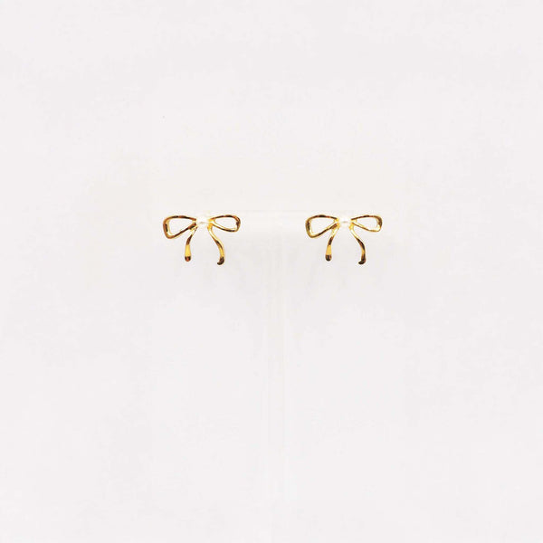 Bow Pearl Point Stud Earrings by Blanche Designs