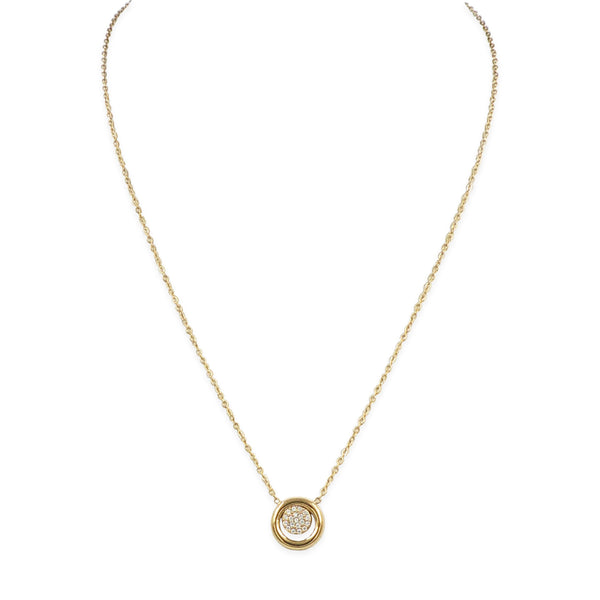 Gold Circle Charm Necklace