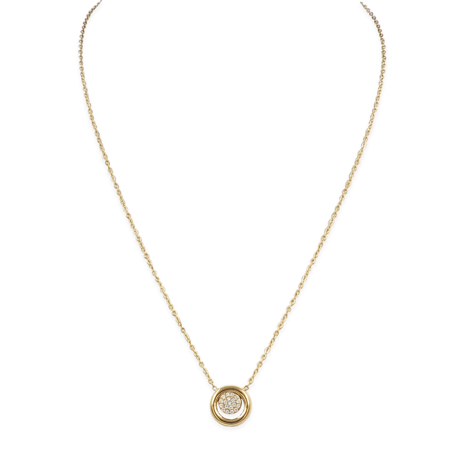 Gold Circle Charm Necklace