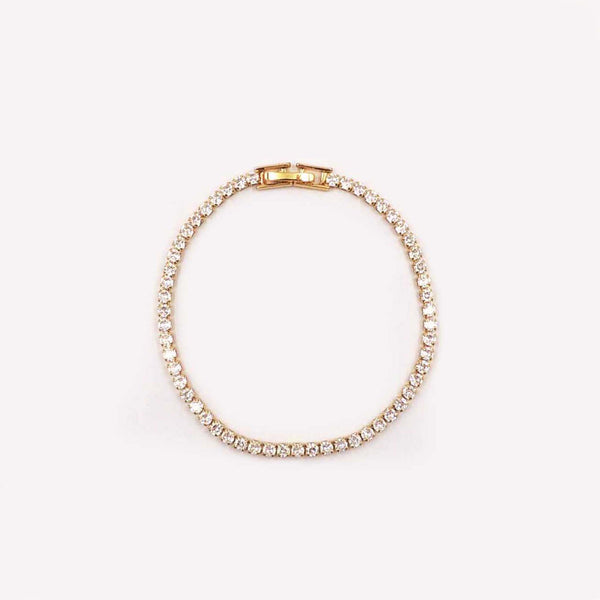 Crystal and Gold Tennis Bracelet by blanche designs