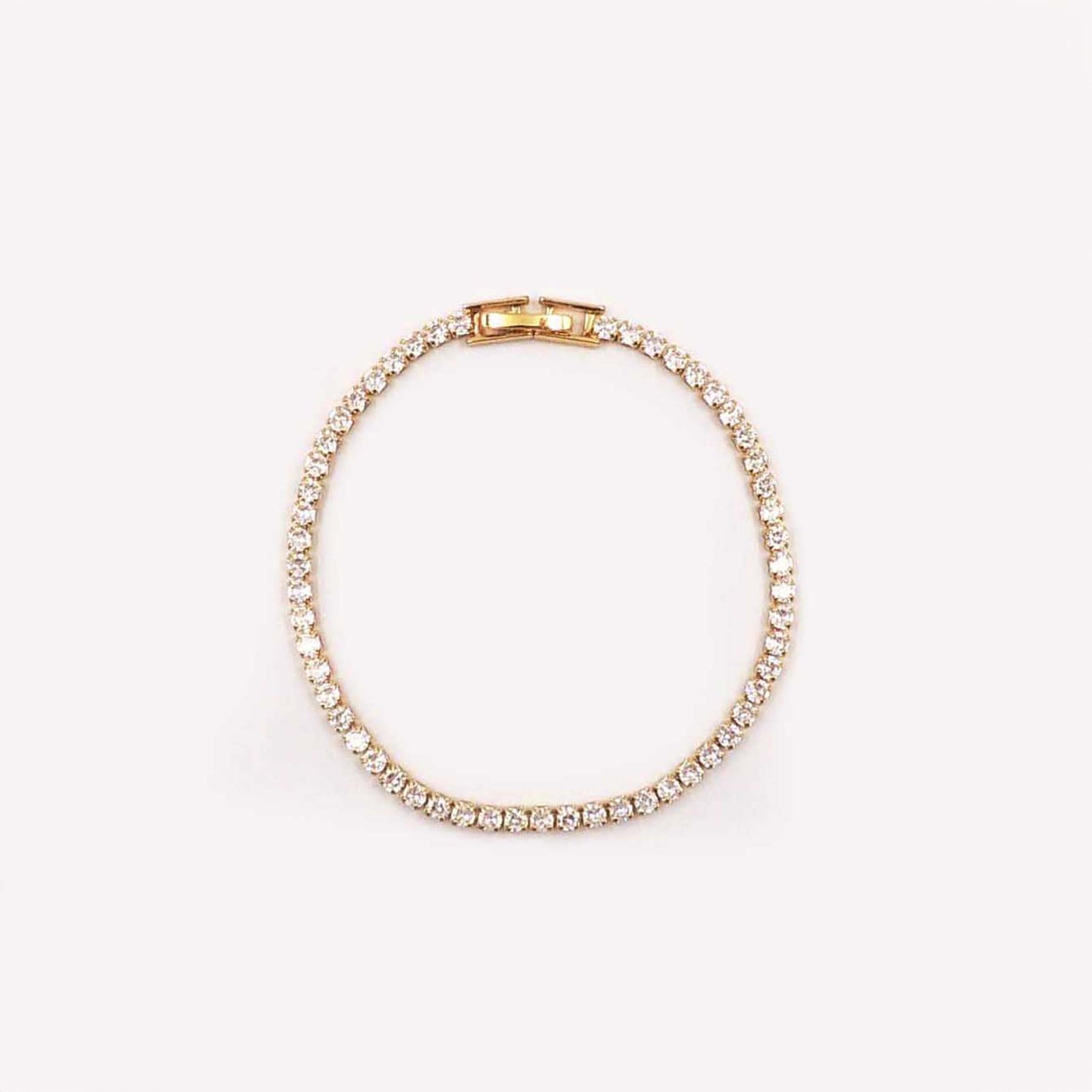 Crystal and Gold Tennis Bracelet by blanche designs