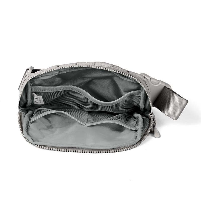 Grey Puffer Belt Bag