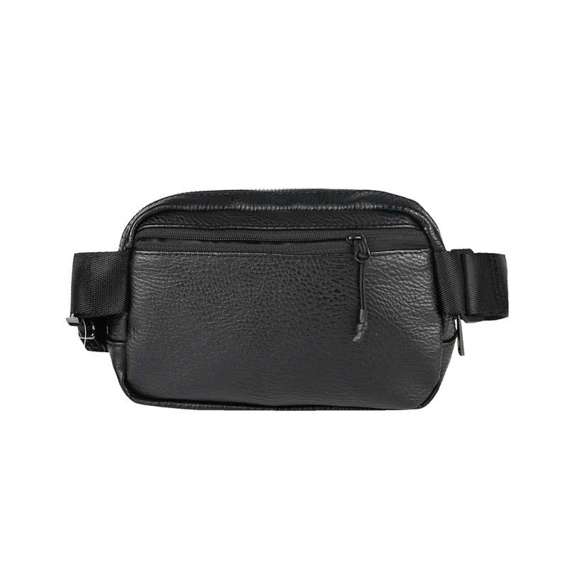 Black Basketweave Belt Bag