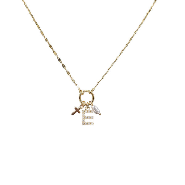 Gold Initial Charm Necklace