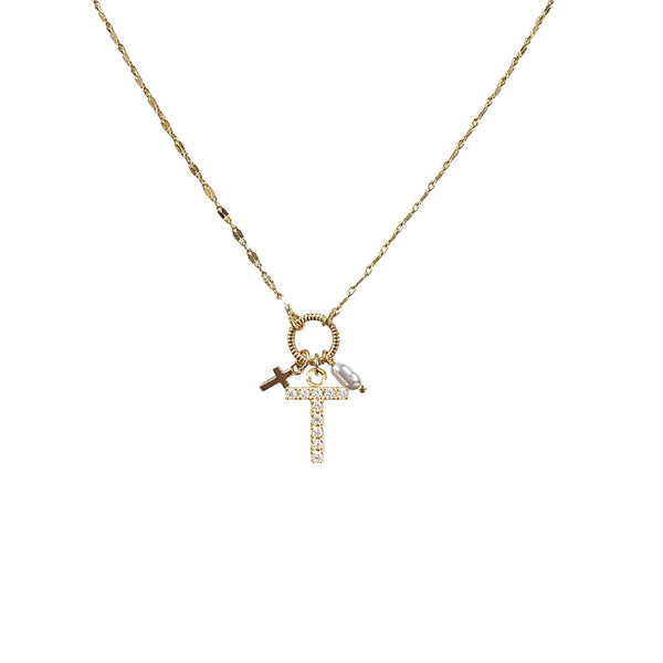Gold Initial Charm Necklace