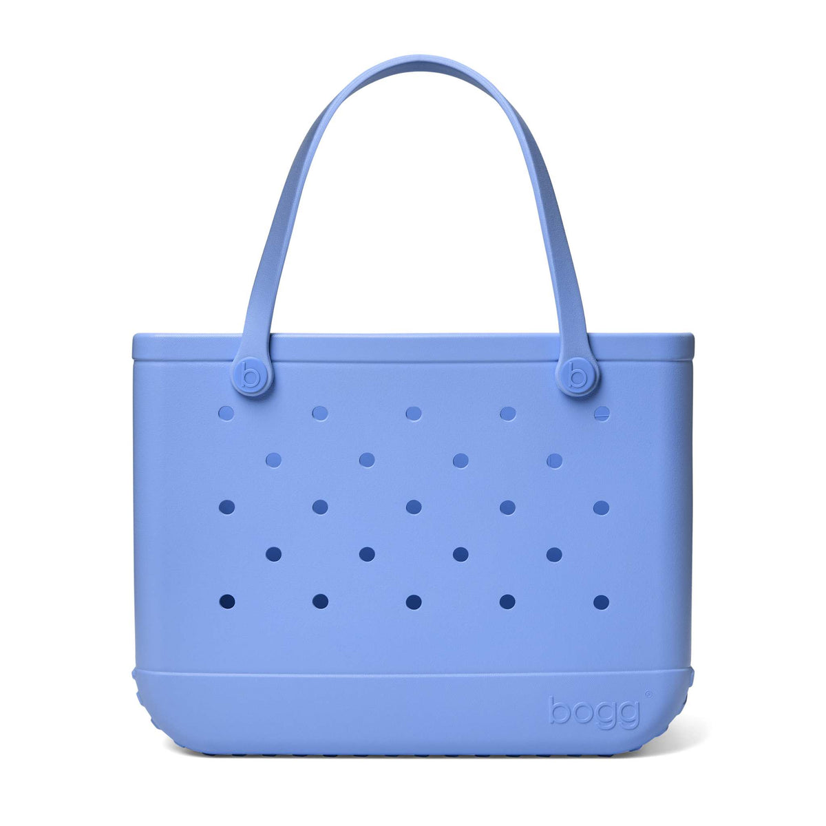Original Bogg Bag in Periwinkle Blue with handles raised shown on a white background.