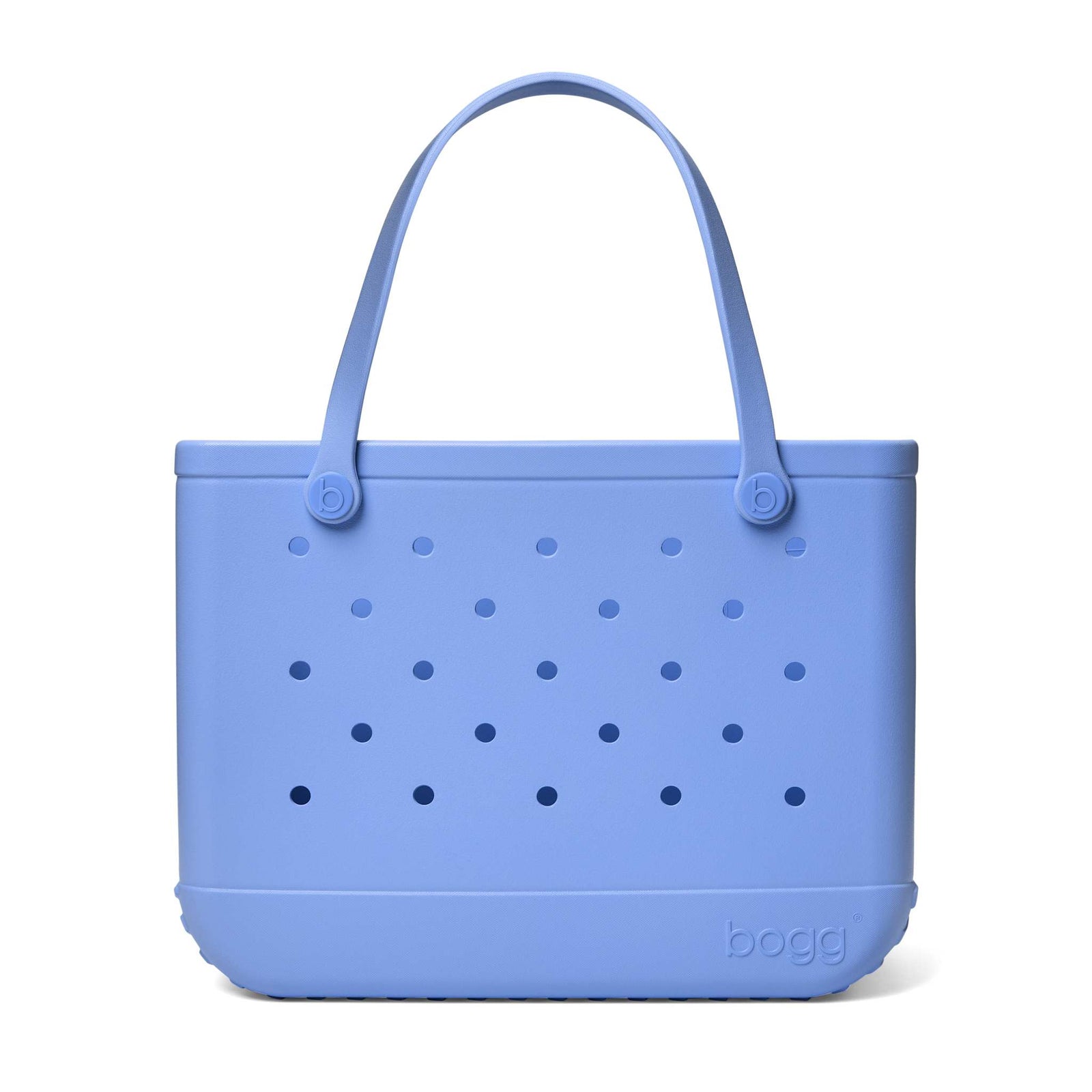 Original Bogg Bag in Periwinkle Blue with handles raised shown on a white background.