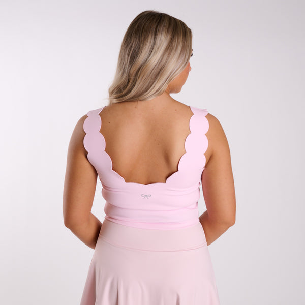 Scallop V-Neck Brami in Light Pink