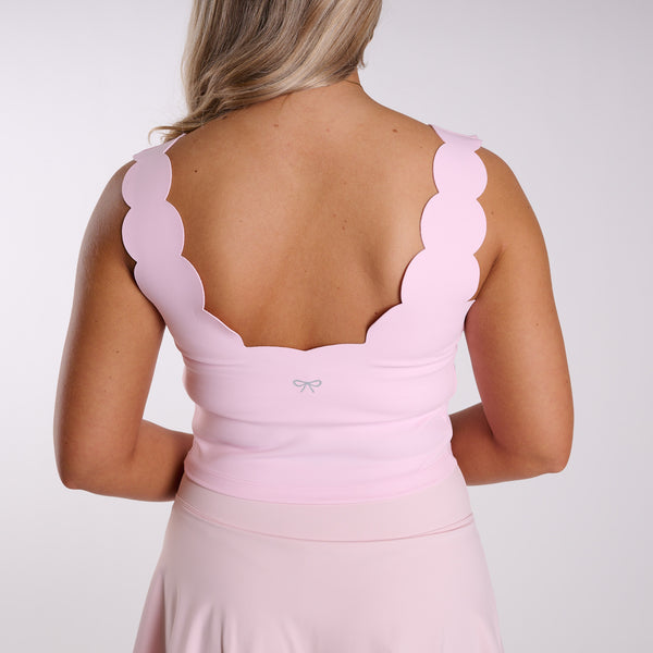 Scallop V-Neck Brami in Light Pink