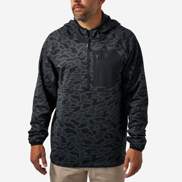 Blaze Tech Quarter Zip Pullover in Black Camo