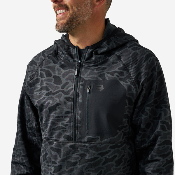 Blaze Tech Quarter Zip Pullover in Black Camo