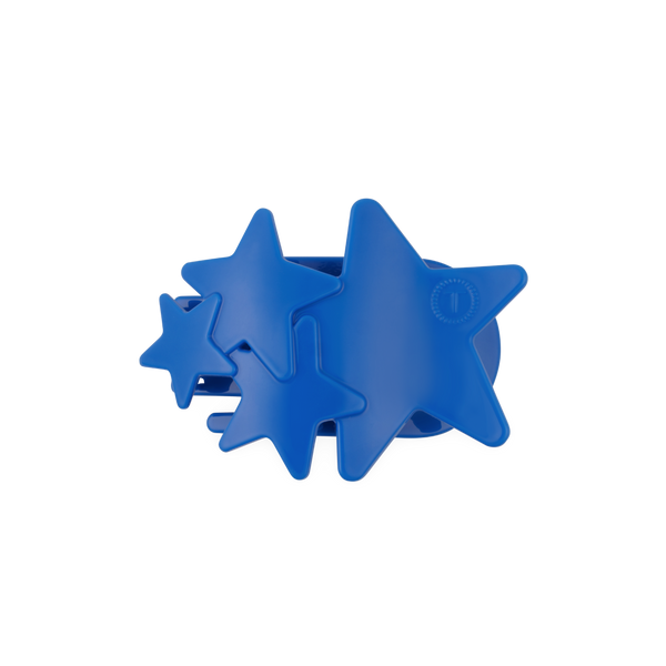 Medium Flat Shooting Stars Hair Clip in Blue