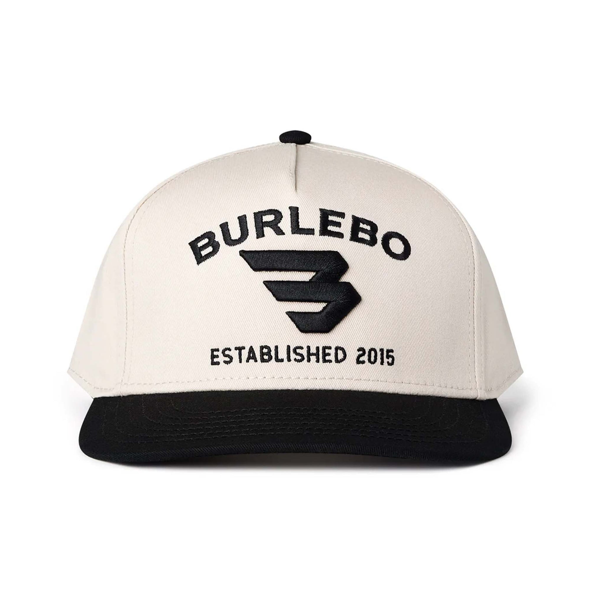 Cream-colored high-profile 5-panel snapback cap featuring the signature Flying B logo embroidered on the front.