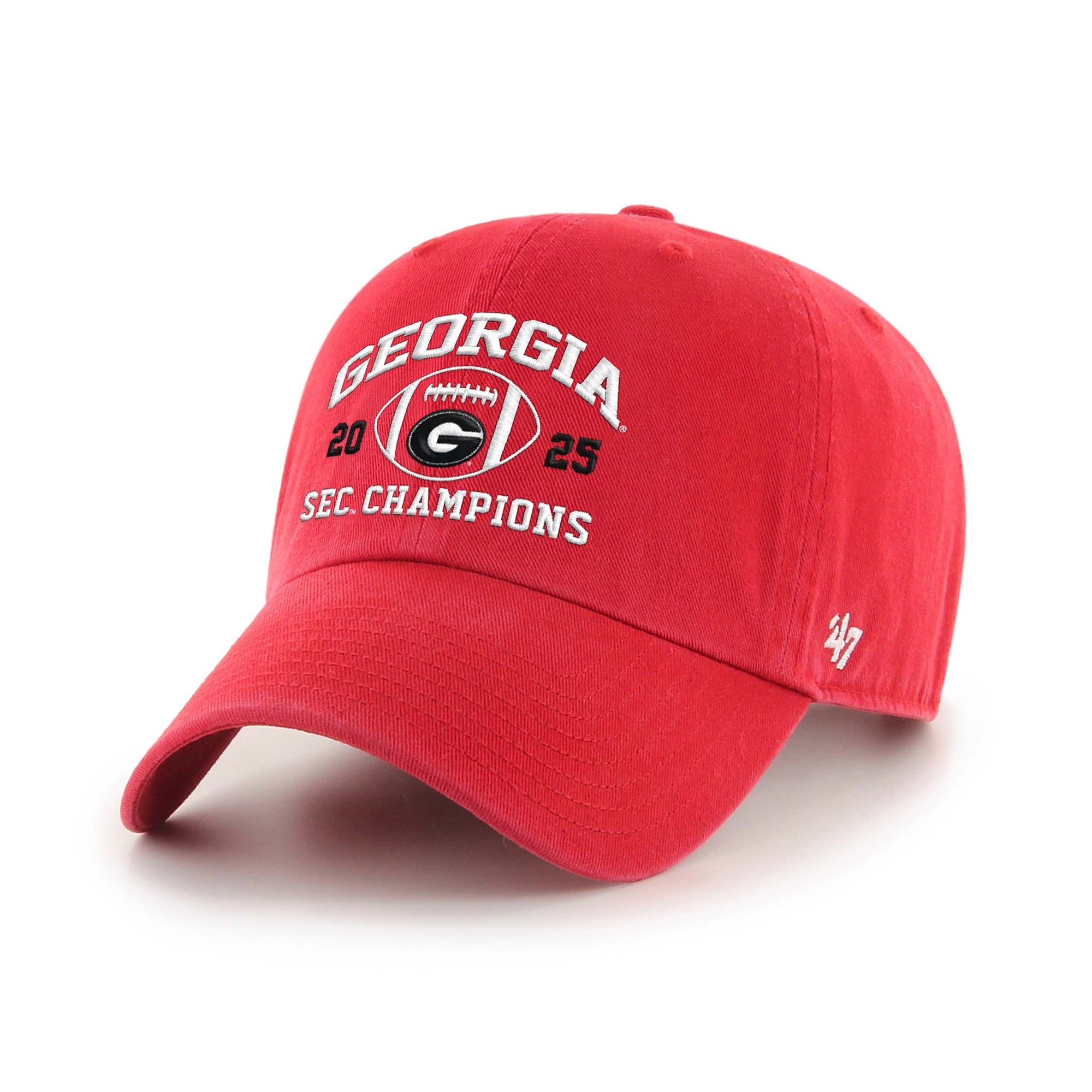 47 Brand UGA 2025 SEC Champions Clean Up Hat in red