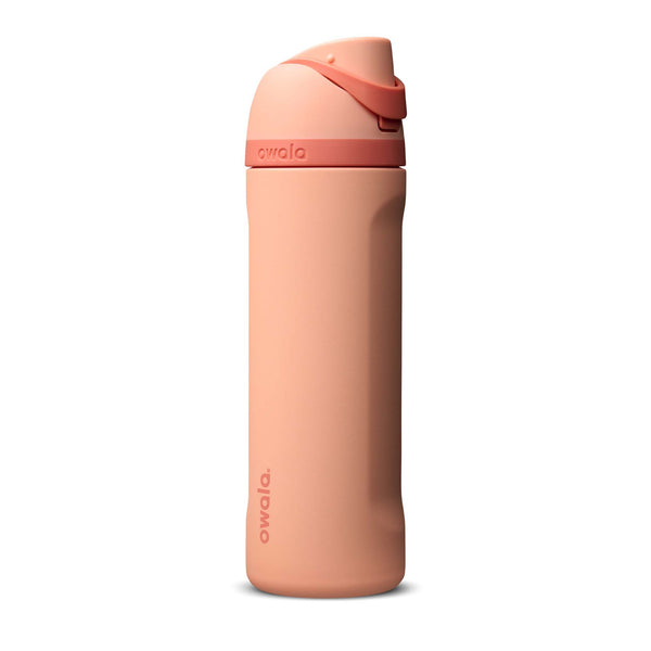 FreeSip® 24oz Stainless Steel Water Bottle in Peach of Mind by Owala shown on a white background.