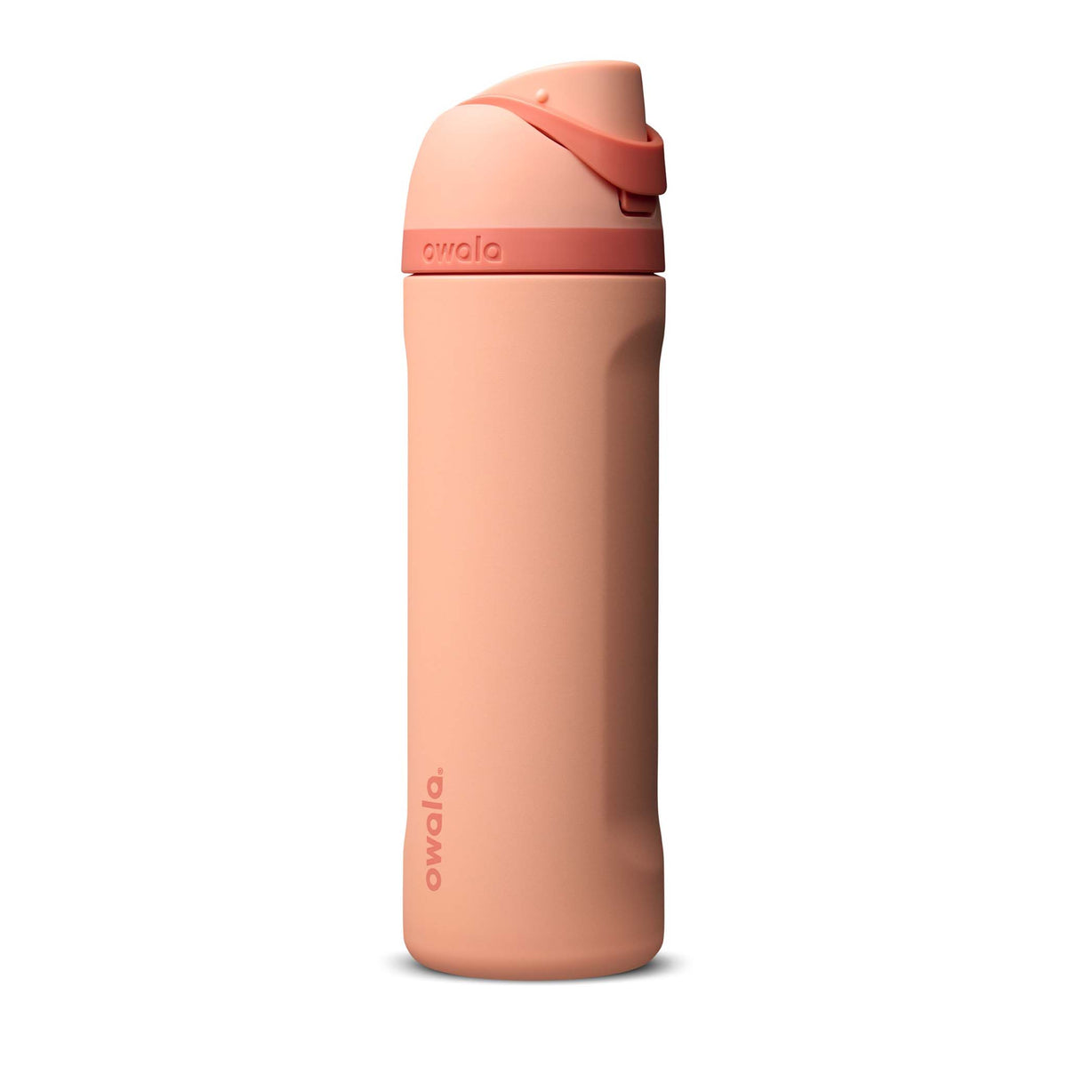 FreeSip® 24oz Stainless Steel Water Bottle in Peach of Mind by Owala shown on a white background.