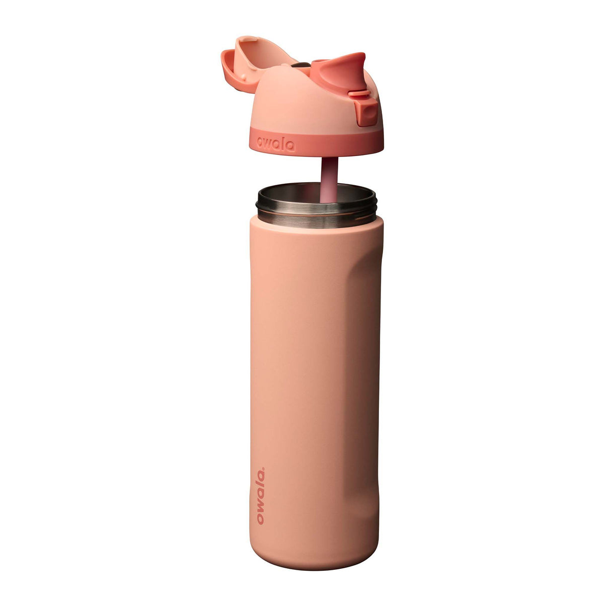 FreeSip® 24oz Stainless Steel Water Bottle in Peach of Mind by Owala shown on a white background.