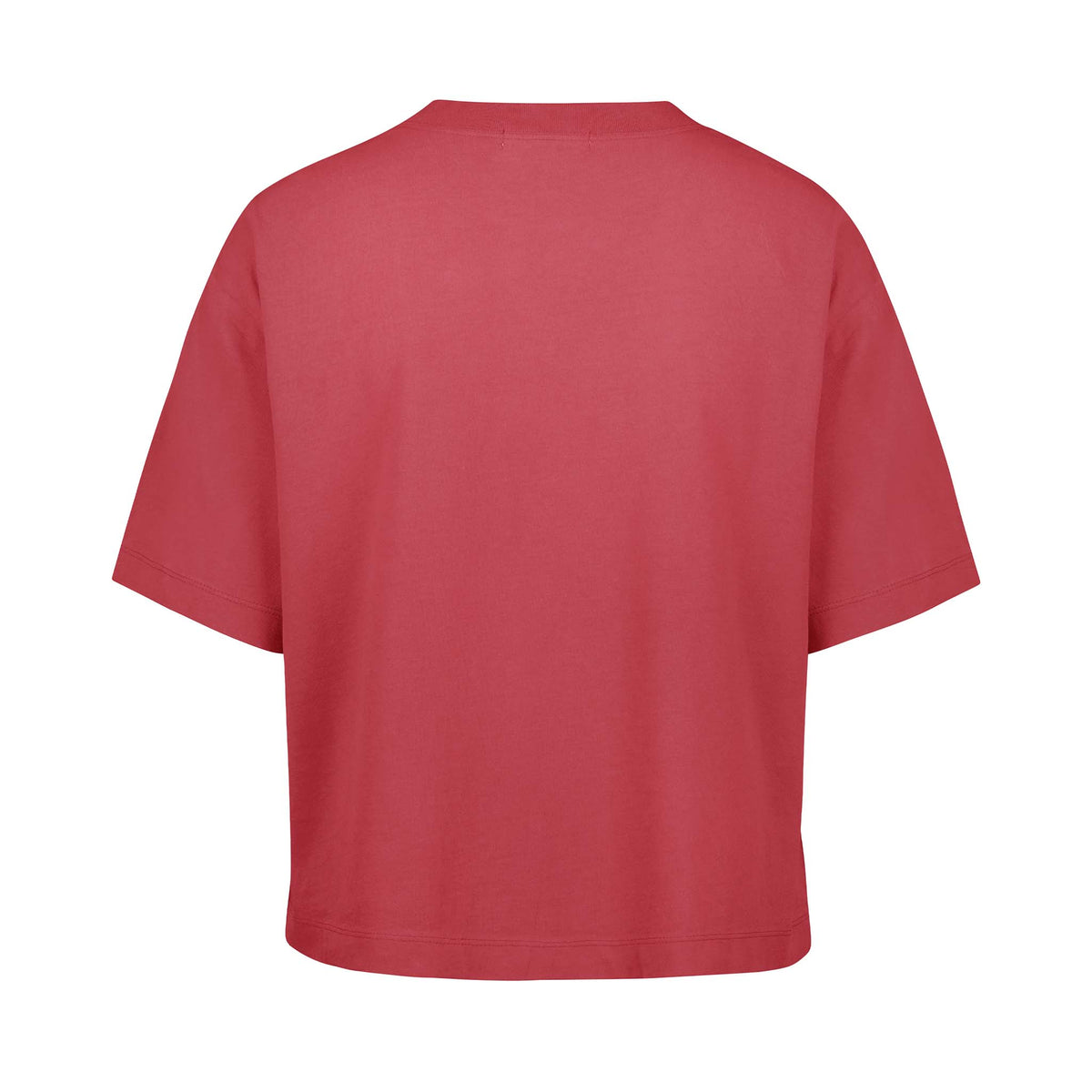 Back view of cropped red Georgia Bulldogs tee with short sleeves and relaxed fit.