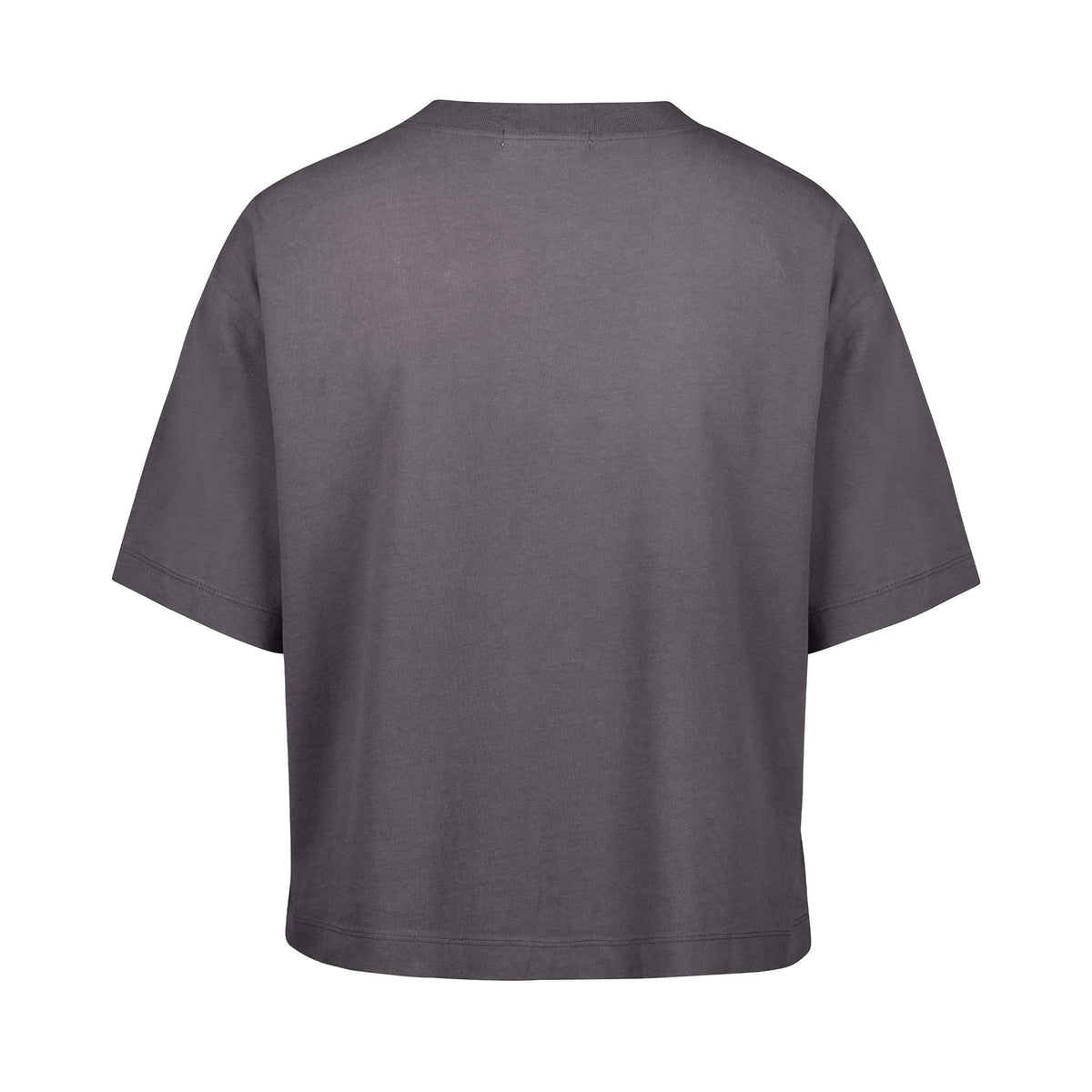 Back view of cropped black Tennessee Volunteers tee with short sleeves and relaxed fit.