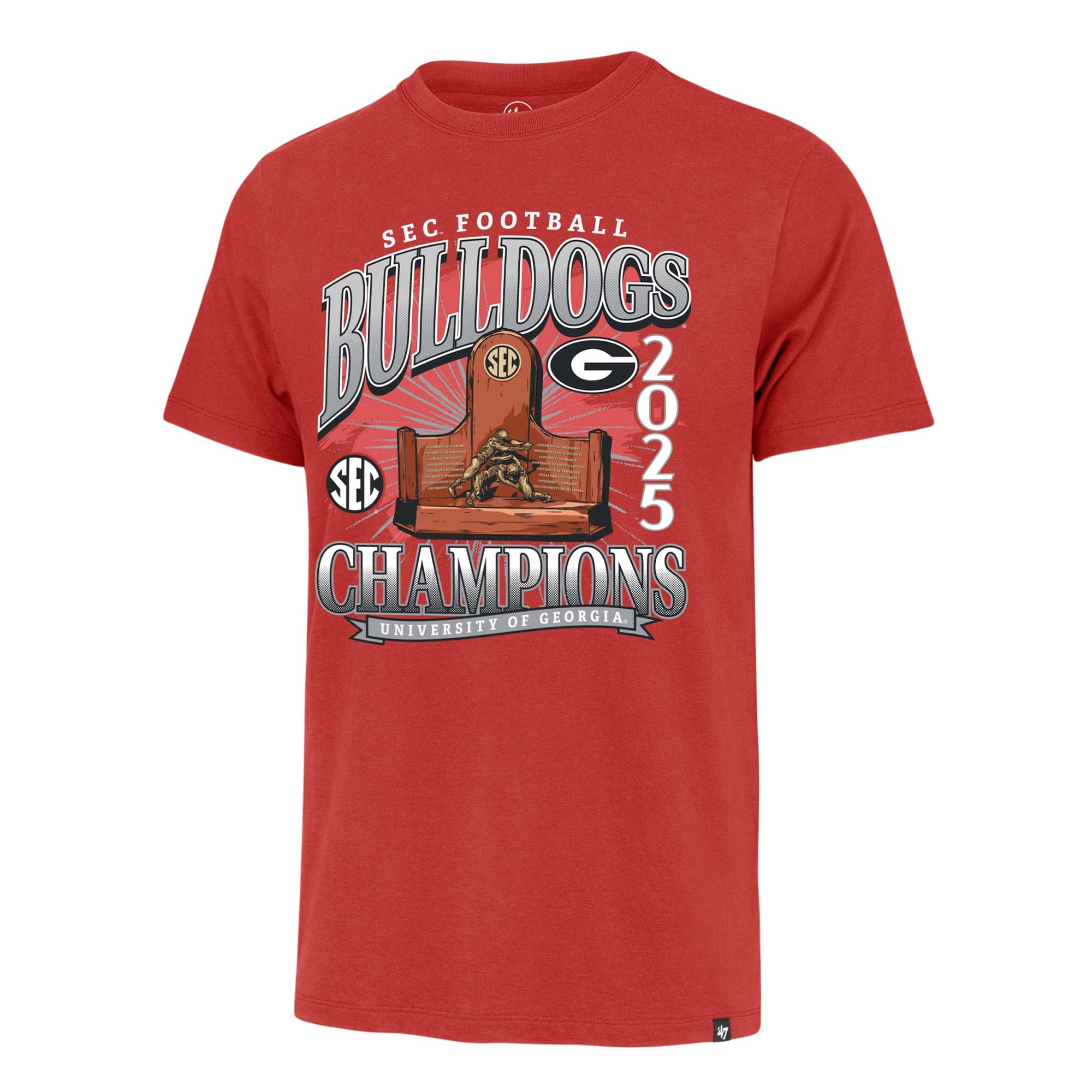 47 Brand UGA 2025 SEC Champions Short Sleeve T-Shirt in mission red