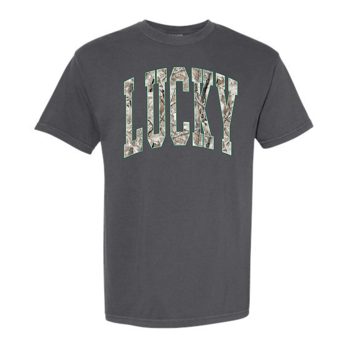 Dash Forward Camo Lucky Short Sleeve T-Shirt in Charcoal 