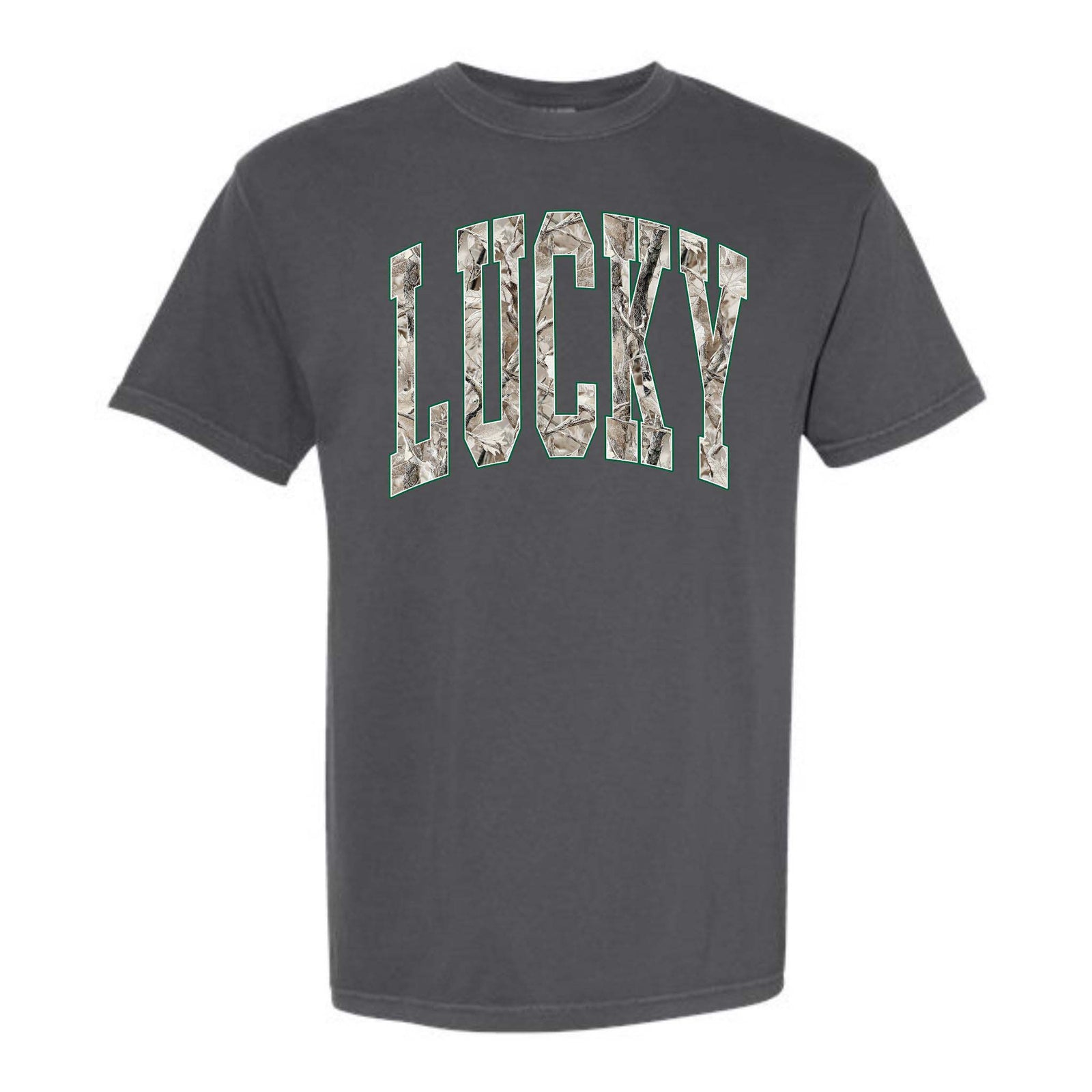 Dash Forward Camo Lucky Short Sleeve T-Shirt in Charcoal 