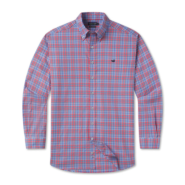 Blount Performance Dress Shirt in Navy and Red