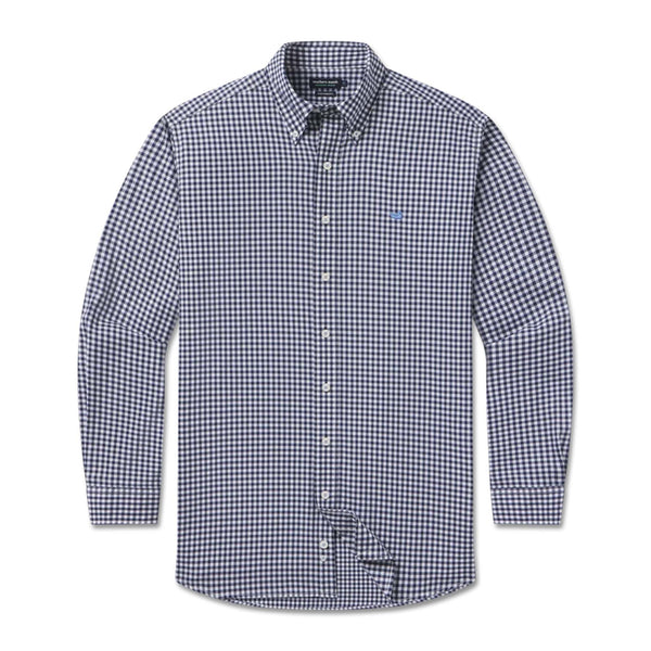 Brentwood Gingham Performance Dress Shirt in Navy