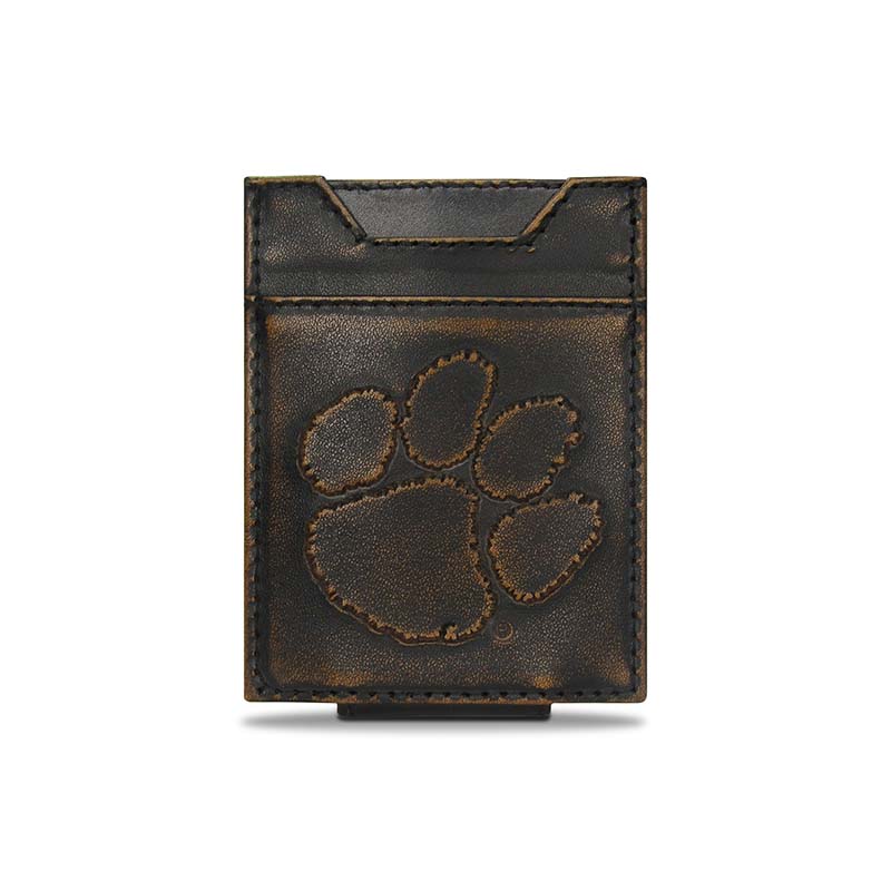 Clemson Burnished Front Pocket Wallet