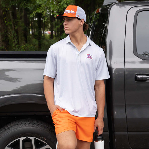 Clemson Diamond Dot Short Sleeve Polo