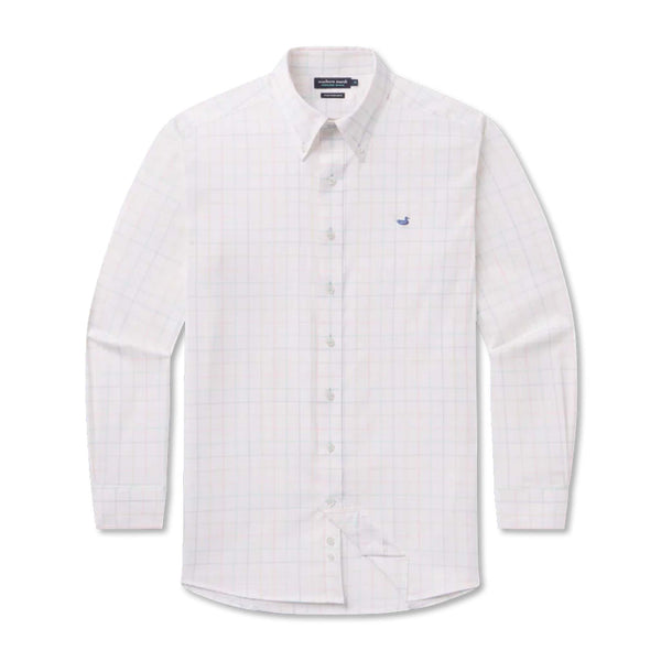 Lockhart Windowpane Performance Dress Shirt in Light Blue and Mint