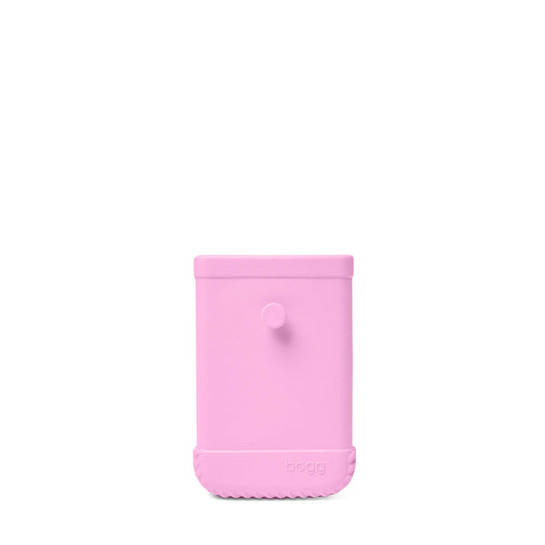 Back view of a pink phone case with a Bogg logo on a white background