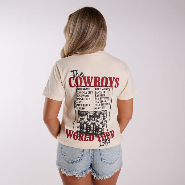Dash Forward Cowboy World Tour Short Sleeve T-Shirt in Ivory