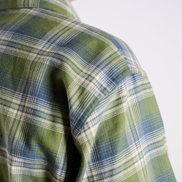Harbor One Pocket Button Down  Flannel in Wetland and Navy