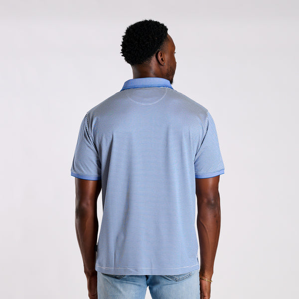 Slipknot Stripe Polo in Tide