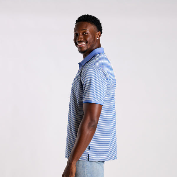 Slipknot Stripe Polo in Tide
