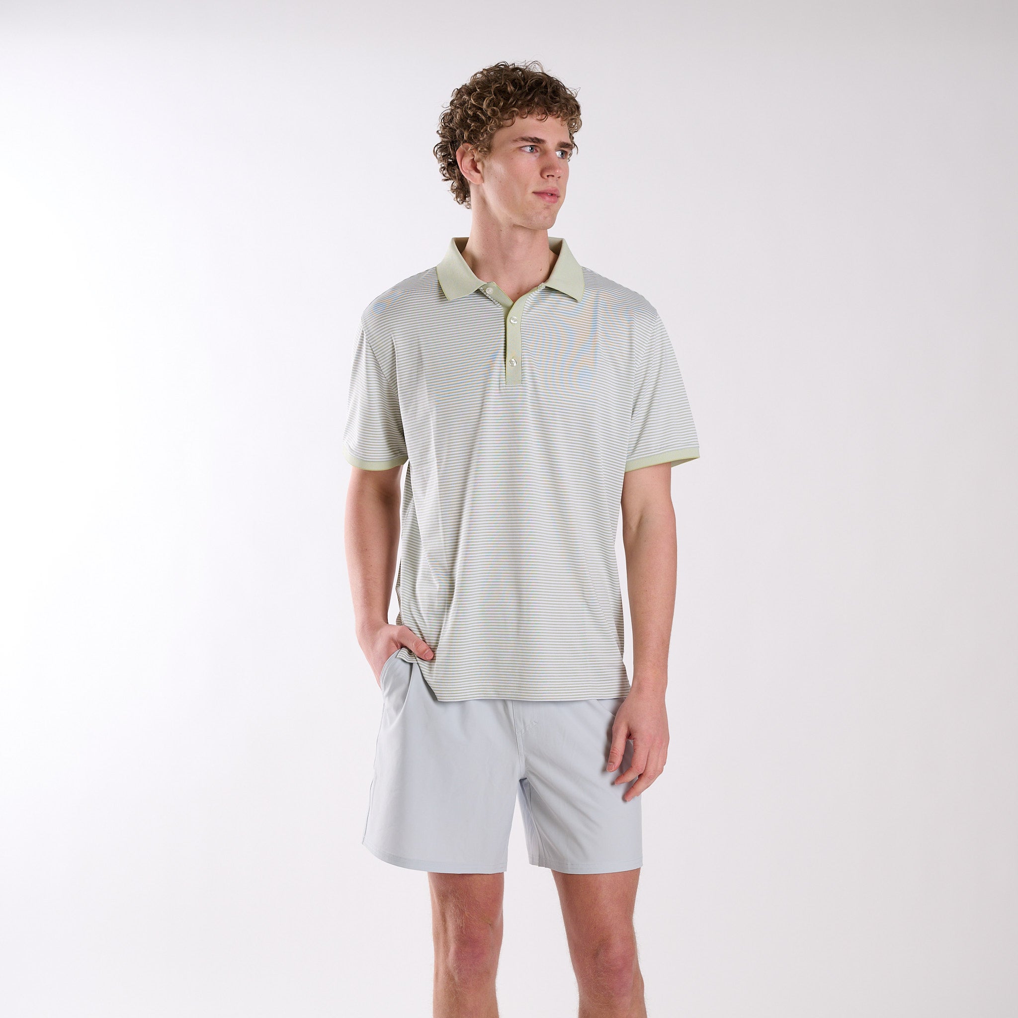 Sage Slipknot Stripe Polo