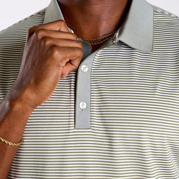 Slipknot Stripe Polo in Wetland