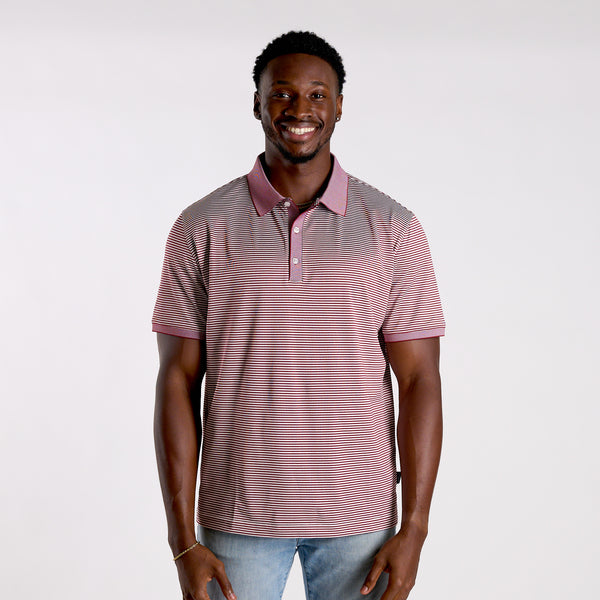Slipknot Stripe Polo in Boysenberry