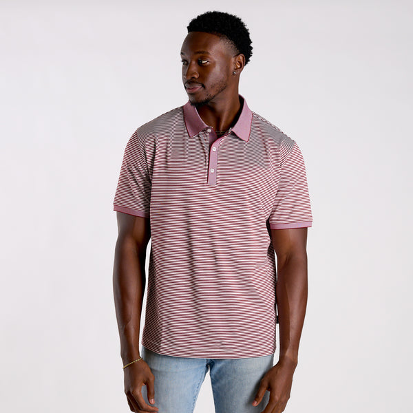 Slipknot Stripe Polo in Boysenberry