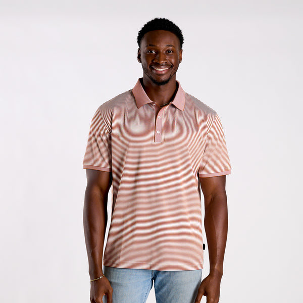 Slipknot Stripe Polo in Camel